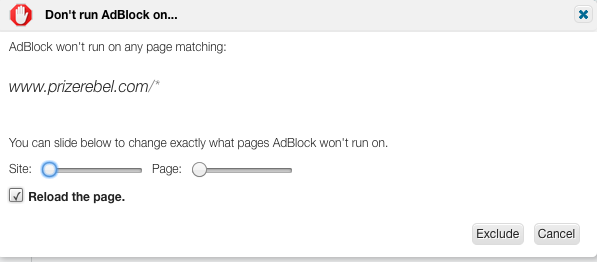 Adblock How to whitelist for PrizeRebel