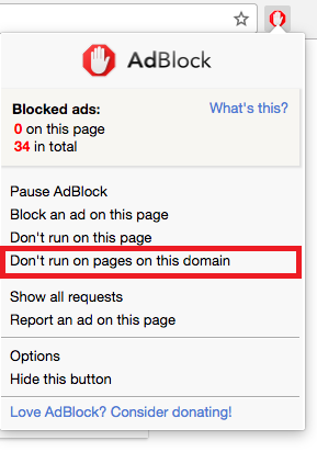 How to whitelist PrizeRebel with Adblock