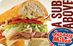 $10 Jersey Mike s Gift Card